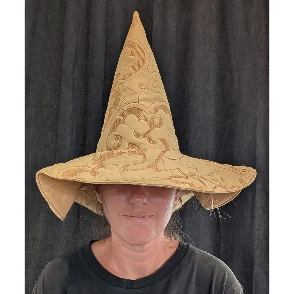 Handmade Upcycled Quilted Whimsy Floppy Witch Hat - 1